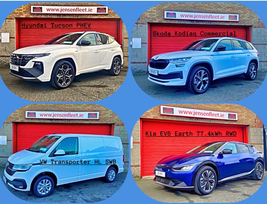 Lots of fantastic vehicles heading out on lease this month <a href="/JensenFleet/">Jensen Fleet</a>.  Interested in leasing, call us on 01-4605250 &amp; we will get you motoring! 🚙🚕🚗🚘🚖

#fleet #cars #skoda #Hyundai #vw #kia #ElectricVehicles