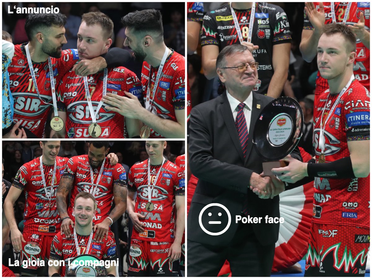 Luca_Muzzioli's tweet photo. Del Monte Coppa Italia: Oleh Plotnytskyi, faccia da poker per la premiazione del presidente CEV Boricic
#VolleyballIT #delmontecoppa #Ucraina #Plotnytskyi #Boricic #CEV
https://t.co/CqJyHbrtPf https://t.co/lW3r5INnrx