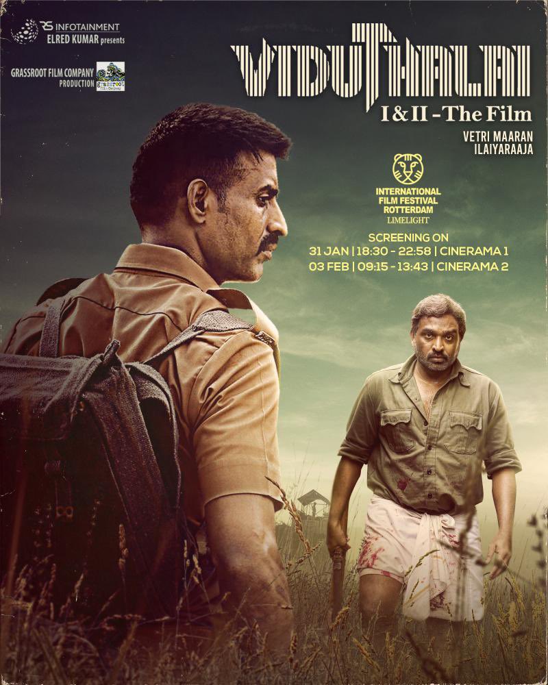 #Viduthalai Part 1 & 2 will be screening at the 'International Film Festival Rotterdam' on Jan 31st & Feb 3rd. Grab your seats now at iffr.com/en/iffr/2024/f… An @ilaiyaraaja Musical #VetriMaaran @VijaySethuOffl @sooriofficial @elredkumar @rsinfotainment @BhavaniSre