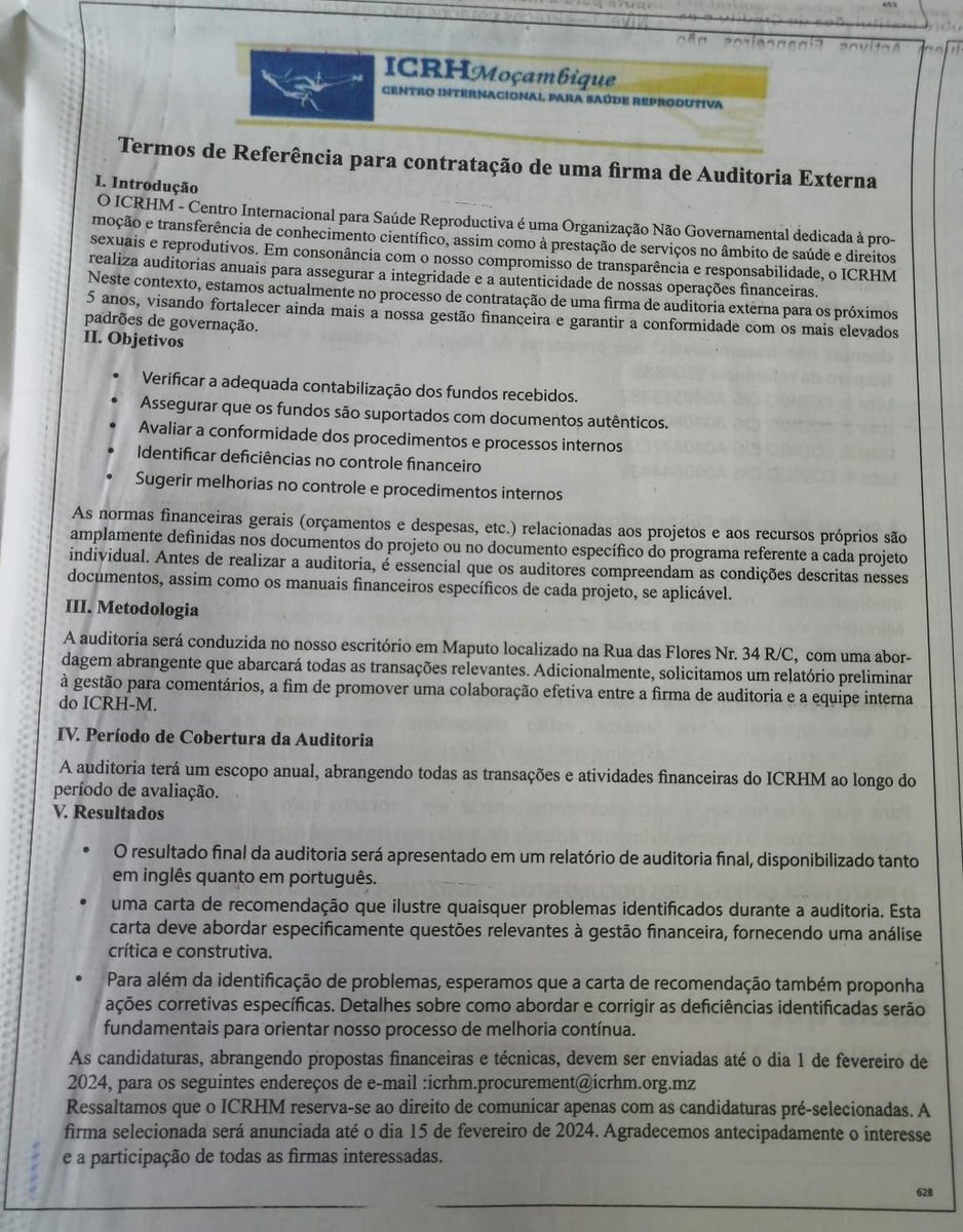 ICRH_M's tweet photo. Public Tender for hiring an External Audit Company. https://t.co/ENYwz3Oi1D
