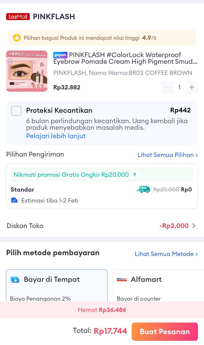 racyunnnlazada's tweet image. PINKFLASH #ColorLock Waterproof Eyebrow Pomade Cream 
s.lazada.co.id/s.orypv?cc