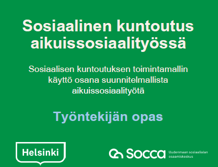 Hyvinvointialueiden ja Soccan yhteistyössä on voimaa! Soccan vetämässä Uudenmaan sosku-verkostossa olemme tehneet yhdessä Helsingin kanssa sosiaalisen kuntoutuksen työntekijän oppaan.

Opas löytyy Soccan sivuilta: socca.fi/aikuissosiaali…

#sosiaalinenkuntoutus #työntekijänopas
