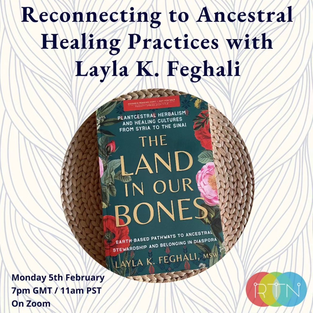 Join us next Monday, 7pm 🌿 Sage and Layla will be discussing the links between ecological destruction, displacement & consequences of colonisation on our capacity to heal. We will be holding particular care and attention to these themes in light of the genocide in Palestine.