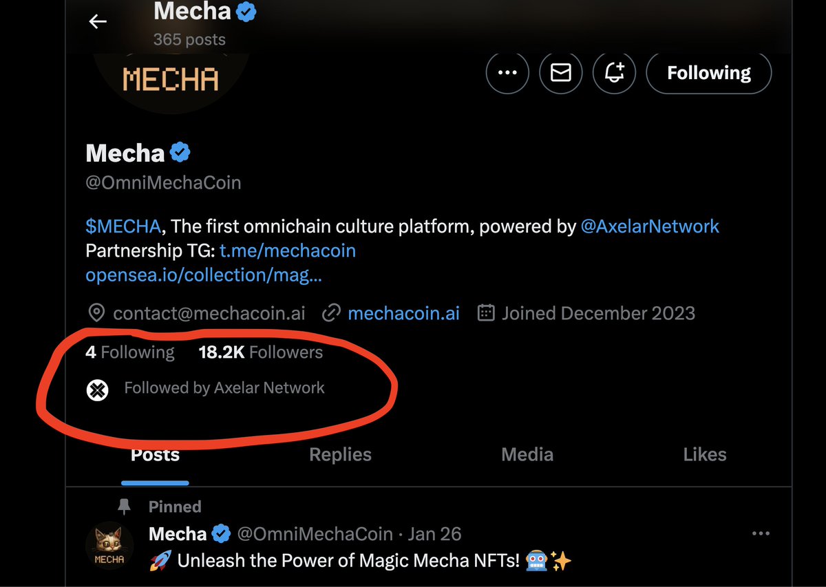 OmniMechaCoin's tweet photo. 🤘 Thank you @AxelarNetwork 🥳
This serves as motivation for us to continue building and releasing new features based on the power of #Axelar omnichain technology 🚀🚀🚀

#MECHA #Omnichain #OmniNFT #MagicMecha https://t.co/z2gSVPIczq