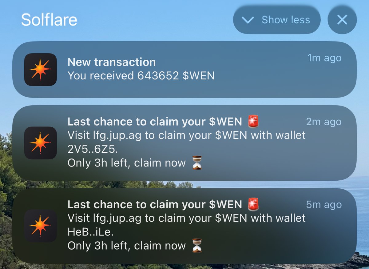 Extremely funny to see that I would have missed claiming $WEN on three of my wallets if I hadn't received a notification from ourselves right now 😬