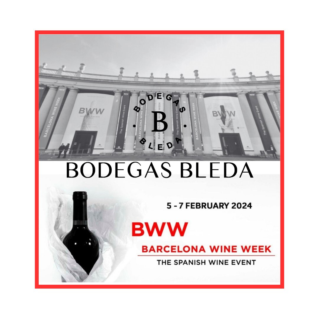 ¡Nos vemos en una semana!🙌

📅Del 5 al 7 de febrero, Bodegas Bleda estará presente un año más en la Barcelona Wine Week.

📍Puedes encontrarnos en: Pabellón 8, Calle C, Stand C519. 

Os esperamos.