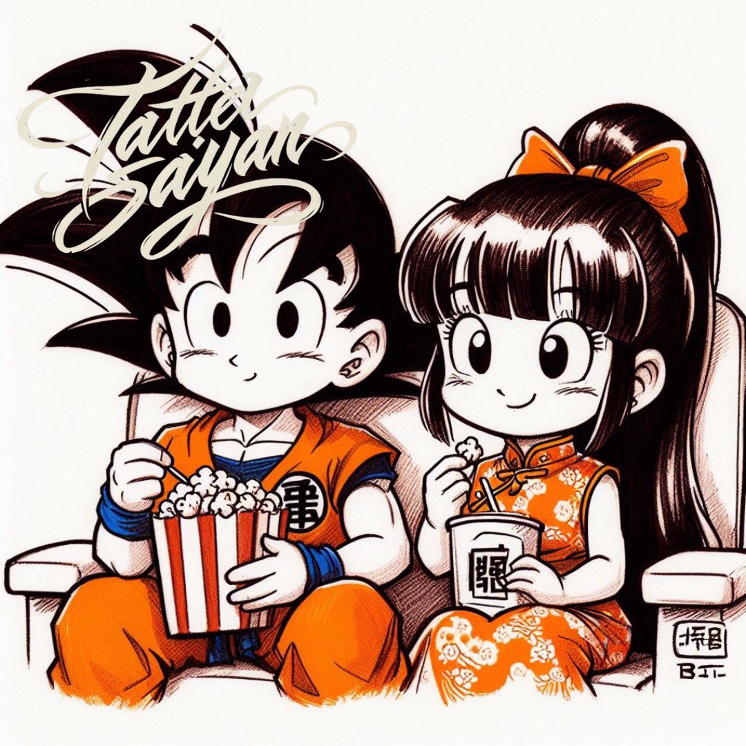 tattedsaiyan's tweet image. Goku and Chi-Chi enjoy a cozy popcorn moment! 🍿💑 As they share laughs and handfuls of popcorn, their simple joys light up the room. #GokuAndChiChi #PopcornFun #SaiyanSnackTime 😄🎥
