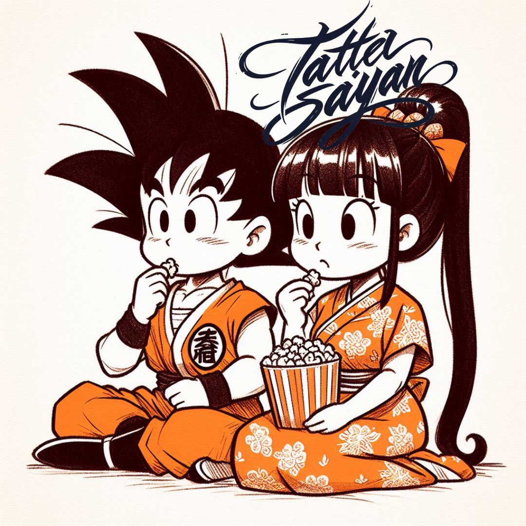 tattedsaiyan's tweet image. Goku and Chi-Chi enjoy a cozy popcorn moment! 🍿💑 As they share laughs and handfuls of popcorn, their simple joys light up the room. #GokuAndChiChi #PopcornFun #SaiyanSnackTime 😄🎥