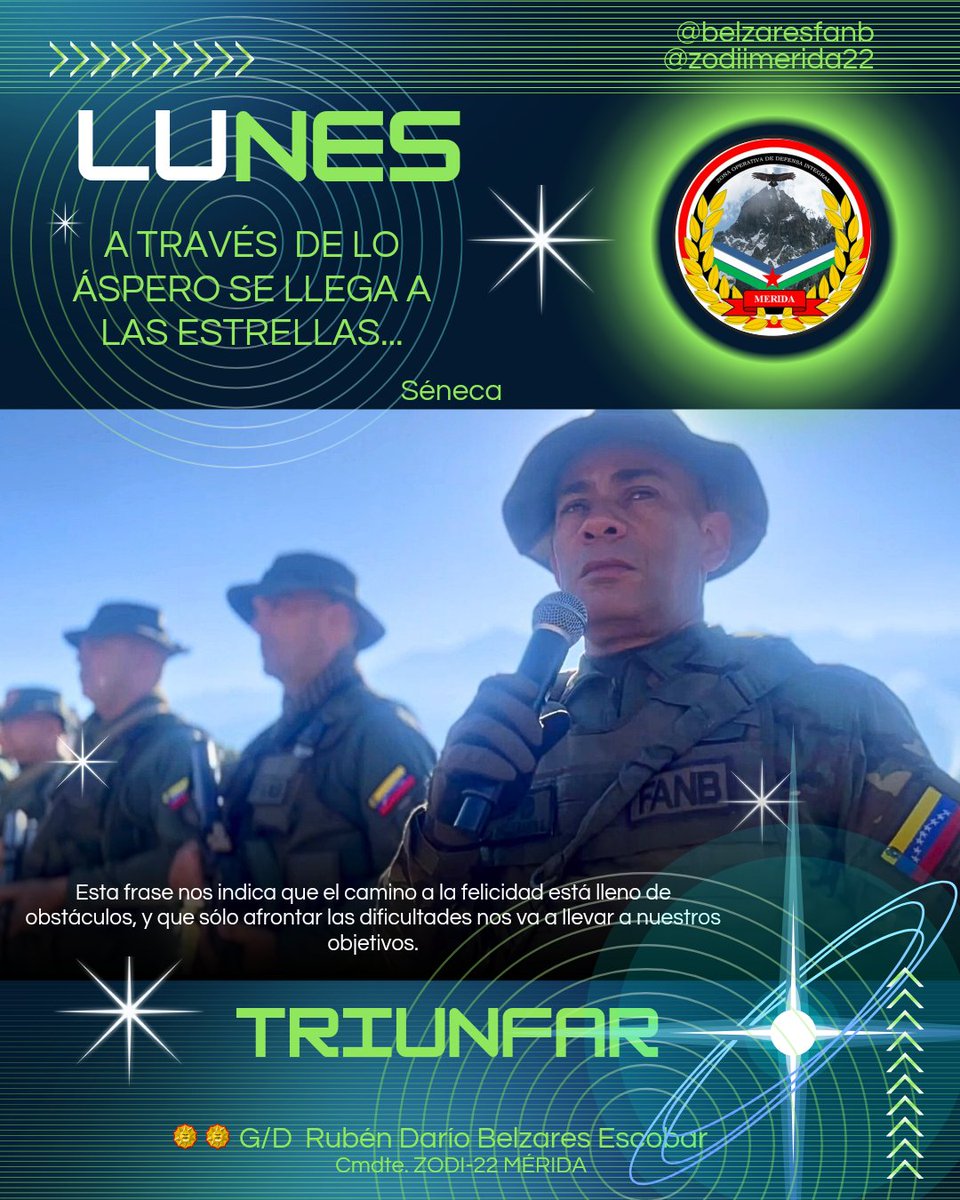 //LUNES// Inicio de Semana... A Través de lo áspero se llega a las estrellas, Séneca;  #TRIUNFAR vamos camarada, Hermano, amigo, no te detengas ante la adversidad la mejor herramienta es cruzarla, vivirla, experimentarla, seguro estoy te hará más fuerte. BENDECIDA SEMANA!!!