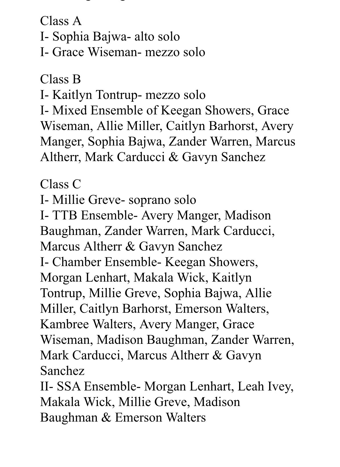 Omea Solo And Ensemble List 2025 Joana Lyndell