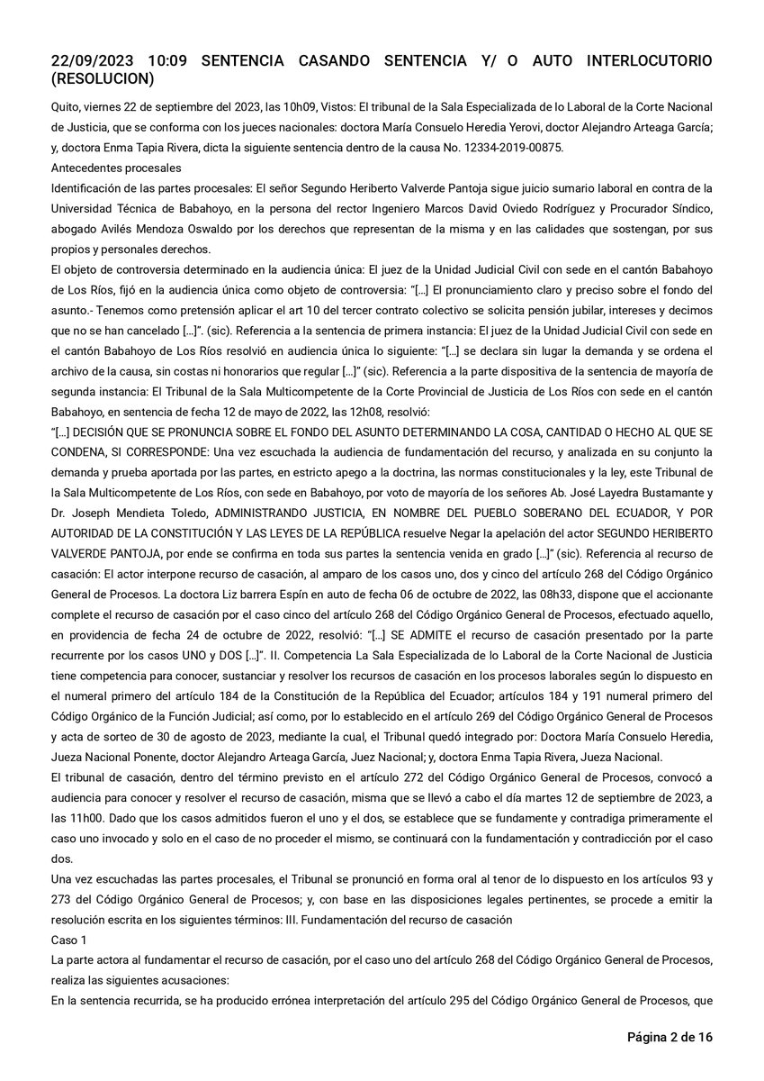 AcostaJesus90's tweet photo. El hecho de que algunas excepciones previas deban aceptarse “en sentencia” no implica que deban resolverse luego de la práctica de pruebas y el debate de fondo, al menos no sin menoscabar el derecho al debido proceso y el derecho a la seguridad jurídica. En este fallo la CNJ en Sala Especializada Laboral casó sentencia por haberse resuelto una excepción de cosa juzgada luego de tramitar todo el procedimiento y no en la primera fase de la audiencia única como correspondía.