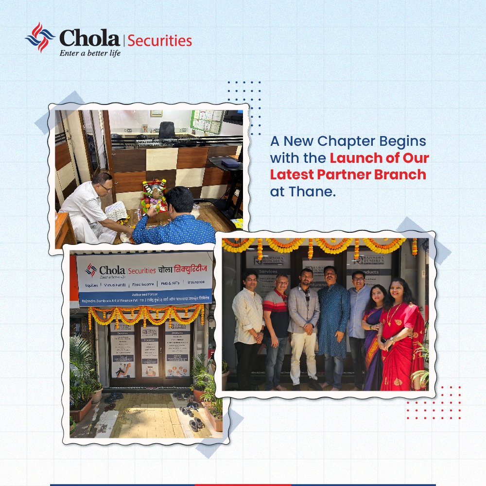 🎉 Rajendra Dumbre Art of Finance Pvt Ltd joins Chola Securities as Business Partner 🤝✨

#BusinessVenture #NewBeginnings #CholaSecurities #Stockbroker