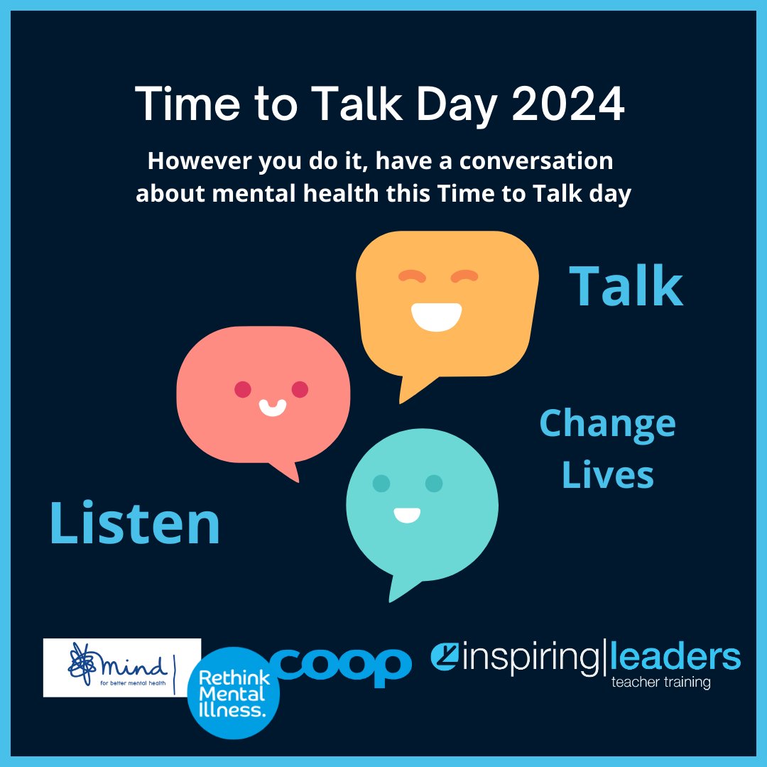 Time to Talk day is 1st February but we can have a conversation anytime!  We just need to make time.  In honour of Time to Talk day we invite you to come and have a chat with some of our Central Team on Monday 5th February from 8.30-9am.  #timetotalkday  #traineeteachers