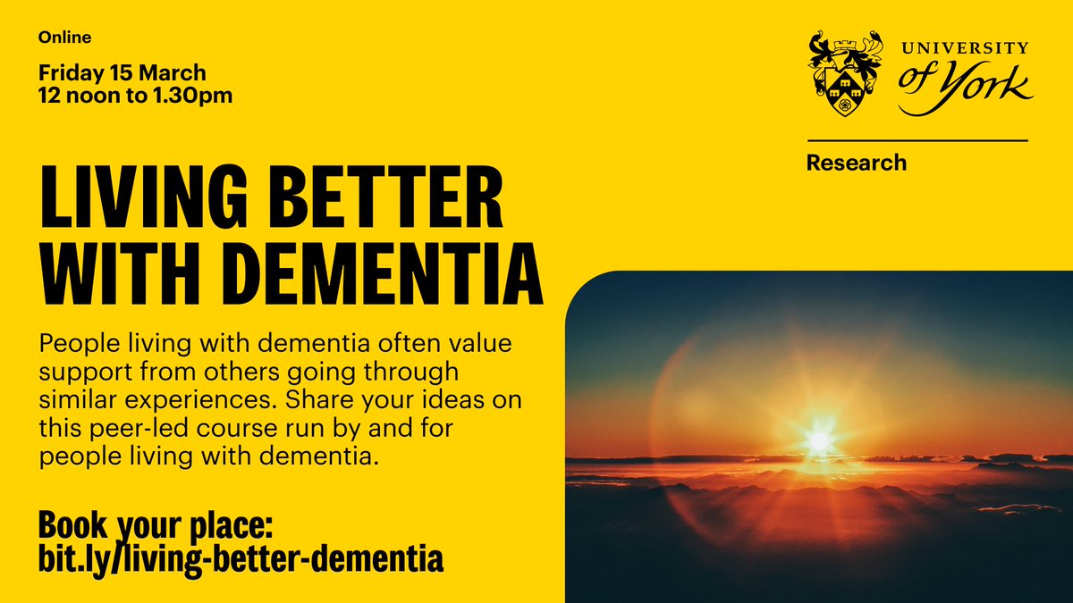 School for Business and Society 🏫 (@uoy_sbs) on Twitter photo 📢 Join us and <a href="/Innov_Dementia/">Innovations in Dementia</a> for our online Knowledge Exchange on how peer-led courses support people to live better with #dementia.
Find out about the Good Life course and share your ideas about the value of peer support:
bit.ly/living-better-…
#SocialCare #wellbeing 📢 Join us and <a href="/Innov_Dementia/">Innovations in Dementia</a> for our online Knowledge Exchange on how peer-led courses support people to live better with #dementia.
Find out about the Good Life course and share your ideas about the value of peer support:
bit.ly/living-better-…
#SocialCare #wellbeing
