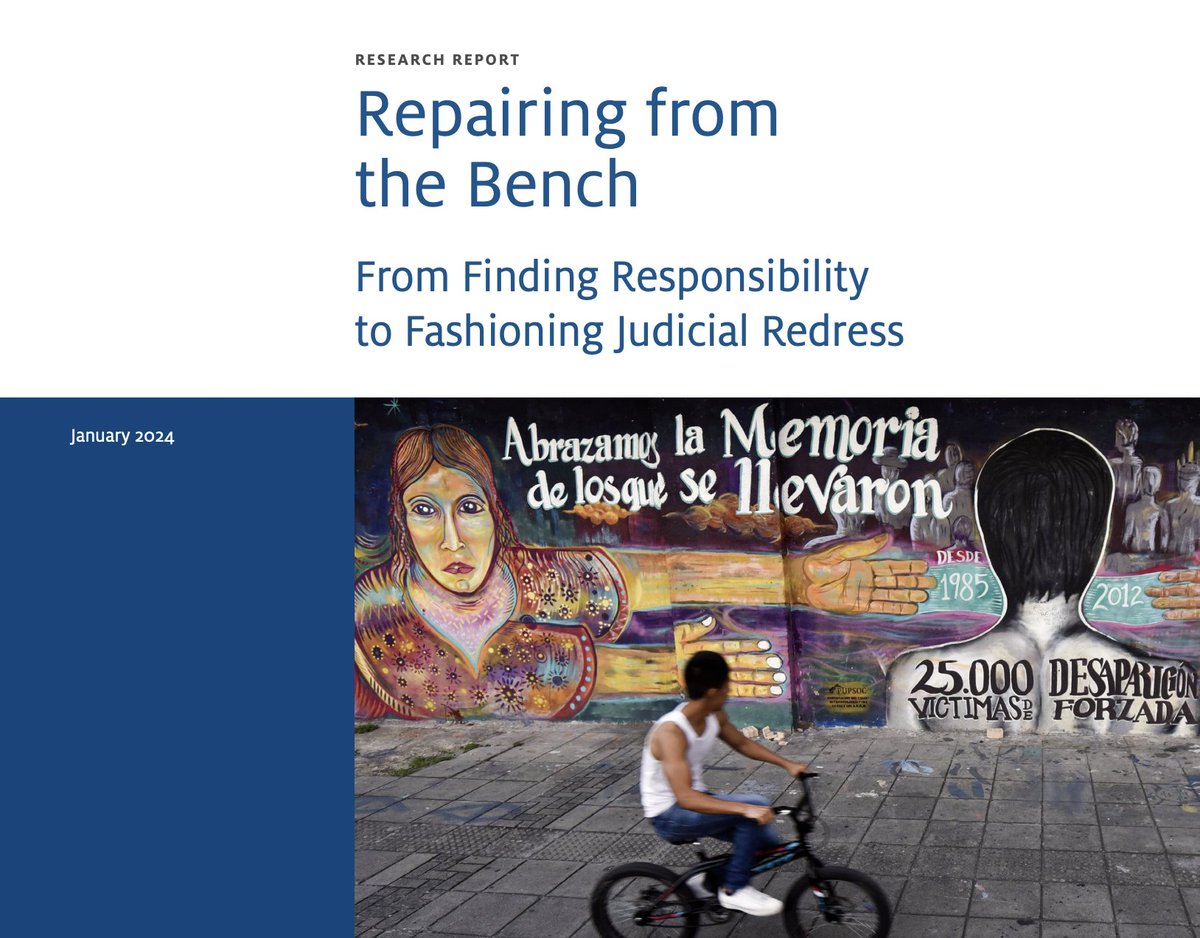 #PUBLICATION | How has int’l law and jurisprudence on reparations evolved to deliver justice to victims? What can we learn from the work of domestic courts? Read 'Repairing from the Bench: From Finding Responsibility to Fashioning Judicial Redress' here ictj.org/resource-libra…