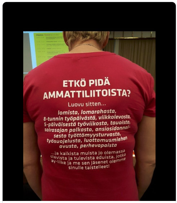 KorhonenMla's tweet photo. #ammattiliitto #työttömyyskassa #SAK #STTK #edut #duunarit #kaveriaeijätetä #perhevapaat #sairaus #työttömyysturva #vakuutus #edunvalvoja #stopnyt 
#PainavaSyy #Torille https://t.co/HL4Jbc0Xee