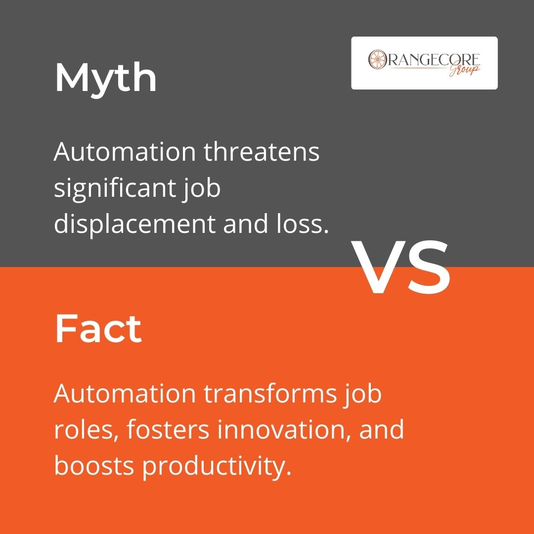 OrangeCoreGroup's tweet image. In a rapidly changing world, let&apos;s explore how technology can shape the workforce positively!

#AutomationMyths #JobTransformation #Innovation #ProductivityBoost #Automation #FutureOfWork #TechInnovation #WorkplaceTrends #FactVsMyth #CareerGrowth #JobSecurity