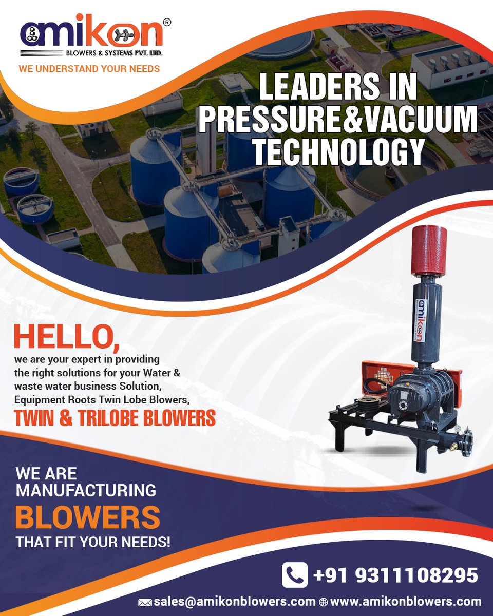 Unleashing the dynamic duo of power and performance with twin blowers! 
.
.
.
.
.
#amikon #amikonblower #Rootblowers #sidechannel #TwinLobeBlower #airflow #dynamics #BlowerTech #TwinBlowers #TrilobeBlowers #IndustrialBlowers #BoostedPerformance #EfficientAirflow #RotaryBlowers