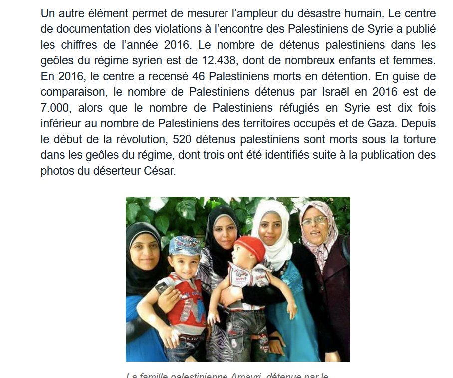 Une réalité c'est qu'il est beaucoup plus facile, populaire et bien moins risqué de s'opposer à #Israel qui massacre des palestiniens qu'à #Assad qui massacre aussi des palestiniens voila ce que j'écrivais en 2017 dans l'indifférence de beaucoup lemonde.fr/blog/syrie/201…