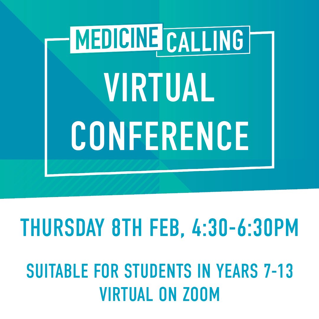 Last chance to sign up to attend our free virtual Medicine Calling Conference. Lots of talks and workshops for students Years 7-13. Come along to find out if a career in mental health is your calling! Sign up here: data.heat.ac.uk/event/apply/le… 
#MedicineCalling #Careers #MentalHealth