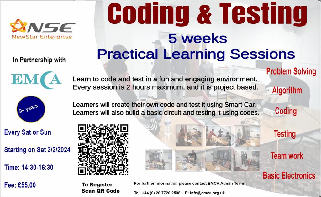 EMCA in partnership with NSE Presents 5 Weeks Coding &amp; Testing Program

To Register click link below:
forms.office.com/e/10kg44sxqC