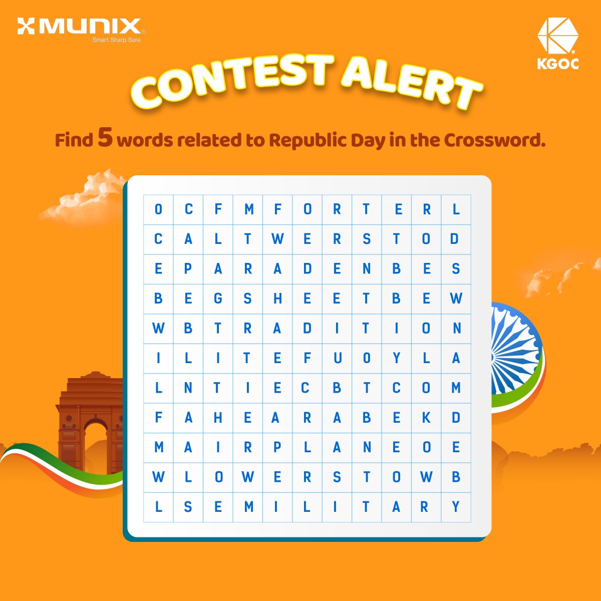 #ContestAlert Ready for a twist of words? Dive into our Republic Day crossword challenge! Can you spot 5 words related to Republic Day? Let the fun begin! #Munix #ContestAlert #Contest #Contest2024 #RepublicDayContest #ContestIndia #MunixContest