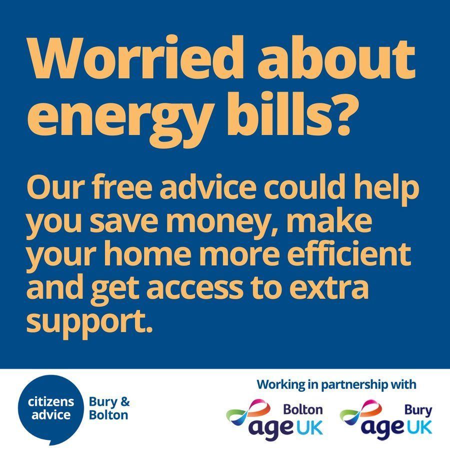 Older Peoples Staying Well Team (@older_team) on Twitter photo <a href="/CABuryandBolton/">Citizens Advice Bury & Bolton</a> & <a href="/AgeUKBury/">Age UK Bury</a> specialist energy advice team can help you:
β‘οΈ Save money on your bills
β‘οΈ Deal with energy debts
β‘οΈ Make your home energy efficient
β‘οΈ Access support and grants
Find out more on the link below β¬οΈ
cabb.org.uk/energy-advice-β¦ <a href="/CABuryandBolton/">Citizens Advice Bury & Bolton</a> & <a href="/AgeUKBury/">Age UK Bury</a> specialist energy advice team can help you:
β‘οΈ Save money on your bills
β‘οΈ Deal with energy debts
β‘οΈ Make your home energy efficient
β‘οΈ Access support and grants
Find out more on the link below β¬οΈ
cabb.org.uk/energy-advice-β¦