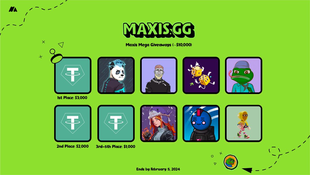 $USDT Leaderboard Reward is BACK! 🏆

The top 50 are guaranteed to win something!

1st Place: $3,000
2nd Place: $2,000
3rd Place: $1,000
4th Place: $1,000
5th Place: $1,000
6th Place: <a href="/GetBlockGames/">BlockGames</a> Dice #1398
7th Place: <a href="/saintsoflaNFT/">SAINTS of L.A.</a> #1244
8th Place: <a href="/KPRVERSE/">KPR</a> #2577
9th Place: