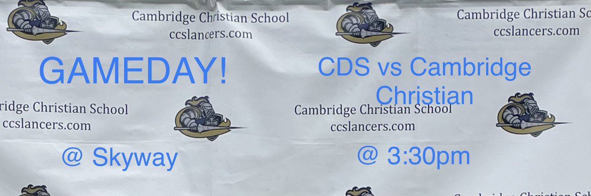 GAMEDAY! CDS vs Cambridge Christian @ Skyway @ 3:30pm  #Esther #Ambition #Family #Encourage #Unashamed #Humility #Develop #Grateful #Integrity #Selfless <a href="/CCSLancers/">Official Account-Cambridge Christian Athletics</a> <a href="/Biggamebobby/">Bob Putnam</a> <a href="/JGuthrieTampa/">Jarrett Guthrie</a>