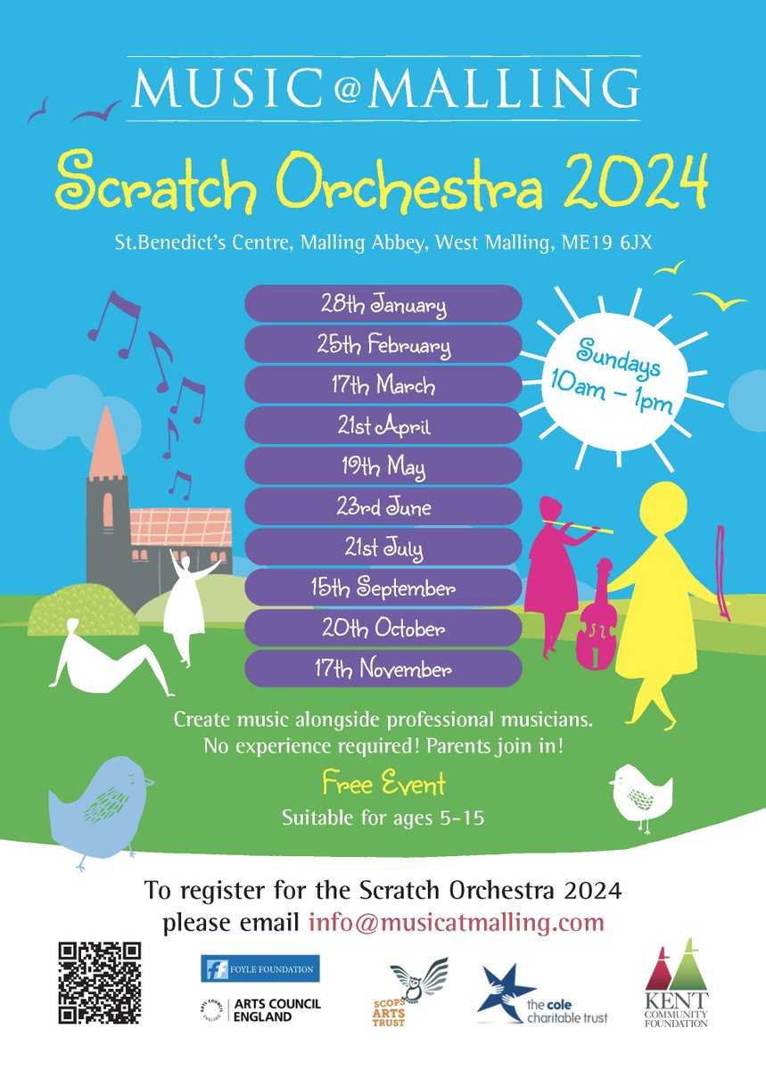 Delighted the Music at Malling Scratch Orchestra returns to the Centre this year! To register your interest please email info@musicatmalling.com. See musicatmalling.com for more information on all their events.