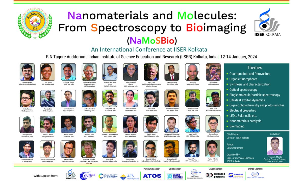 Prasun Mandal (@prasunchem) on Twitter photo Recently organized an international conference namely "Nanomaterials and Molecules: From Spectroscopy to Bioimaging (NaMoSBio)" at IISER Kolkata(<a href="/iiserkol/">IISER Kolkata</a>). Thank you faculty & student colleagues and friends for the overwhelming support & extremely encouraging responses.#NaMoSBio Recently organized an international conference namely "Nanomaterials and Molecules: From Spectroscopy to Bioimaging (NaMoSBio)" at IISER Kolkata(<a href="/iiserkol/">IISER Kolkata</a>). Thank you faculty & student colleagues and friends for the overwhelming support & extremely encouraging responses.#NaMoSBio