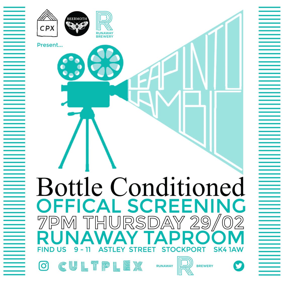 RunawayBrewery's tweet photo. Handful of tickets left for this official screening of Bottle Conditioned at the end of Feb.

If you're keen for some Lambic, whilst watching a brilliant, feature length documentary about artisan beer culture in Belgium, in a room full of like-minded folk, then get your skates on https://t.co/mCLZw7dLwN