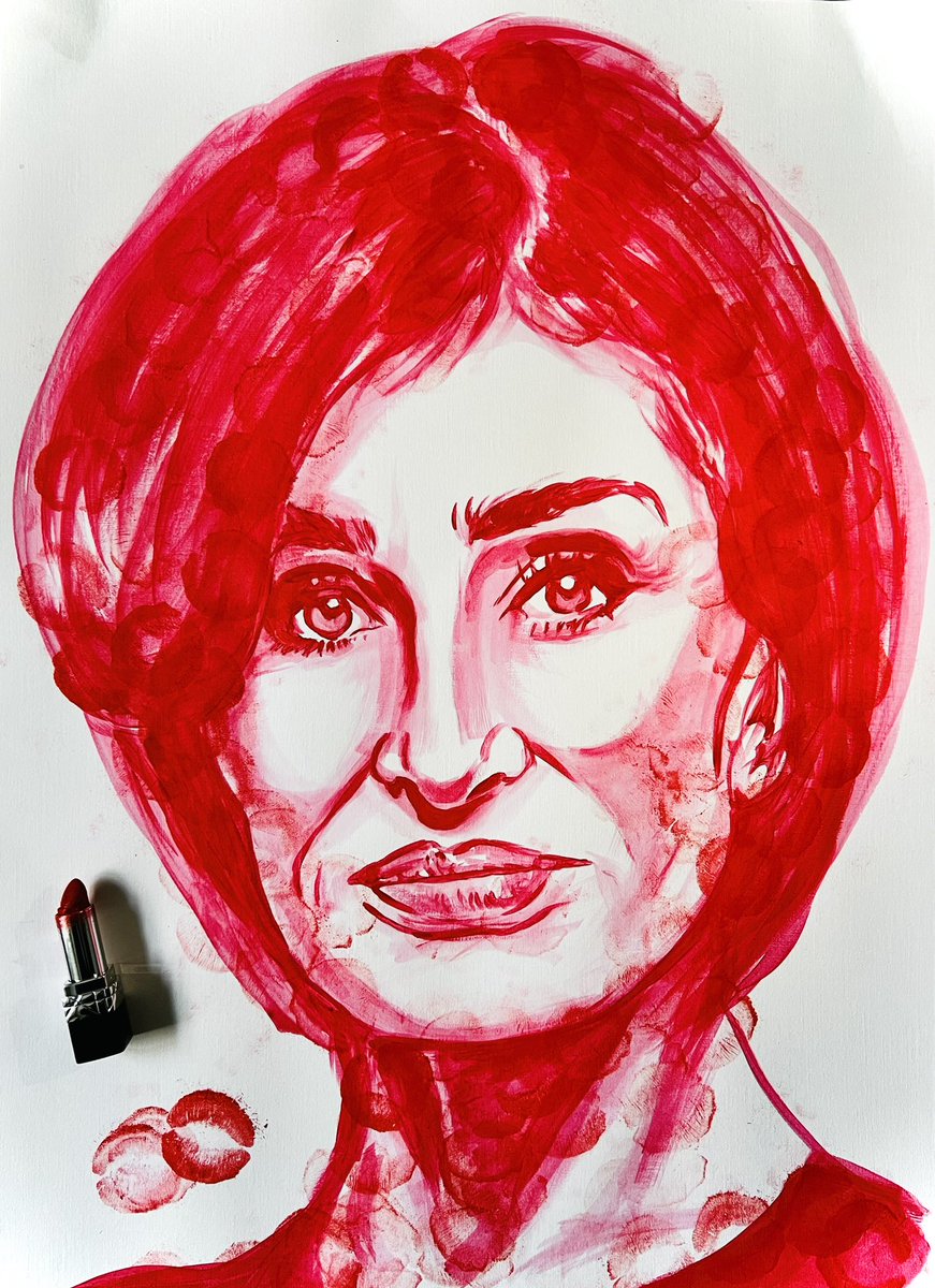 NathanWyburnArt's tweet image. My lipstick kisses portrait that was presented to the legendary @MrsSOsbourne last night at @ClaridgesHotel after her wonderful run of  shows! 
💋💄💋💄💋💄 

(See previous posts for the presentation)

@ATGTICKETS 

#SharonOsbourne #CutTheCrap #art #artist