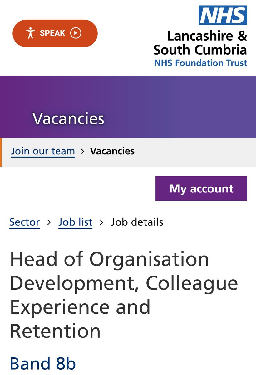 We are recruiting! We are looking for a fabulous Head of OD, Colleague Experience & Retention to join our team @WeAreLSCFT. Happy to chat about the role - email or DM me. Please share with your networks 🤗 lscft.nhs.uk/vacancies#!/jo…