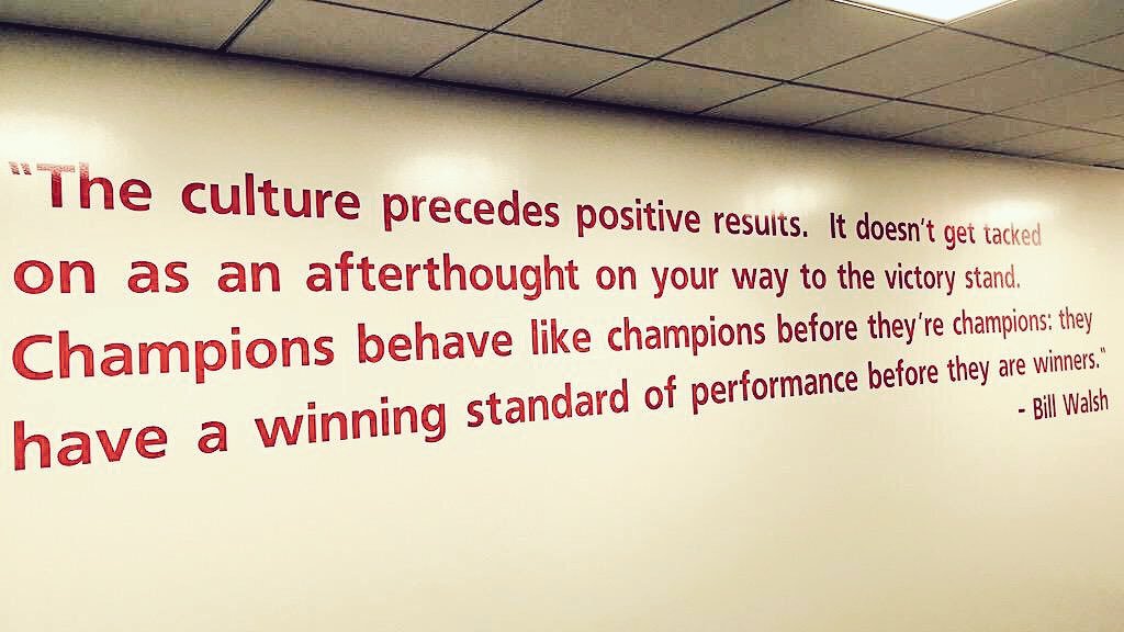 StevenZee14's tweet photo. @akashanav its a Bill Walsh quote and is on the wall in the building https://t.co/uYU772OGGB