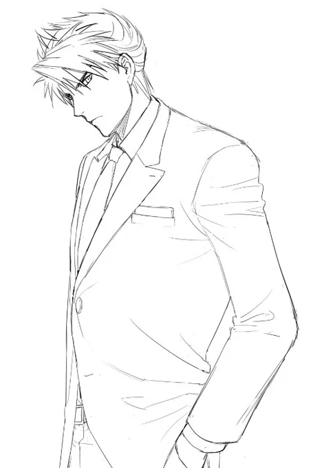 黒スーツを描き足そうかと 