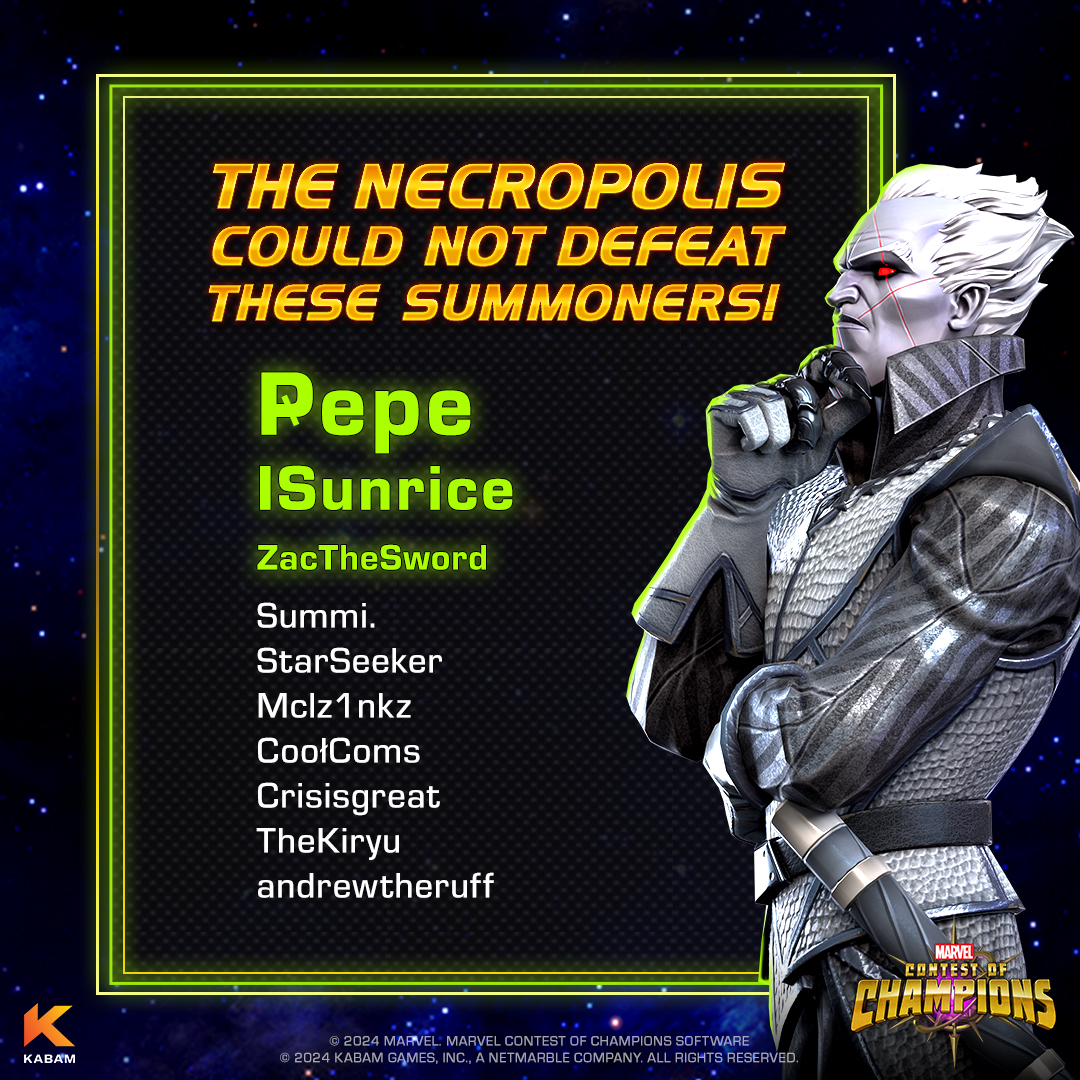 Diving into the depths of despair with unstoppable spirit! 

Congratulations to the first 10 Summoners who fearlessly explored Necropolis 🌟👏