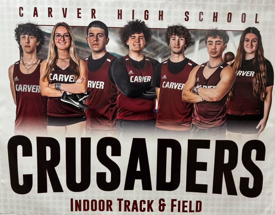 Carverschoolsma's tweet photo. Congratulations to Senior Indoor Track and Field Athletes Camren Allain, Breyden Eaton, Brandon Gainey, Luke Holden, Peter Leone, Corin Clougherty, and Sarah Langtry who were celebrated following their invitational meet over the weekend! https://t.co/KWV19h3tcm