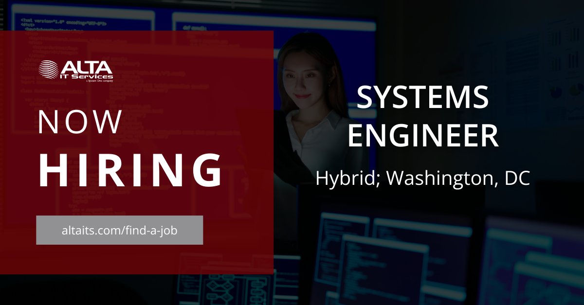 🚀ALTA IT Services is hiring a Systems Engineer for #hybrid work in Washington, DC. Qualifications: Active TS//SCI clearance, 8+ years of experience, VMWare expertise, and DevSecOps skills. Apply now: ow.ly/gaPx50Qvt2I
#ALTAIT #SystemsEngineer  #TSSCIClearance #VMWare