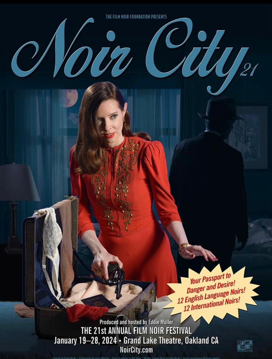 Un magnífico cartel del festival NOIR CITY ⁦<a href="/noirfoundation/">Film Noir Foundation</a>⁩, único en el mundo. Bravo ⁦<a href="/EddieMuller/">Eddie Muller</a>⁩ !