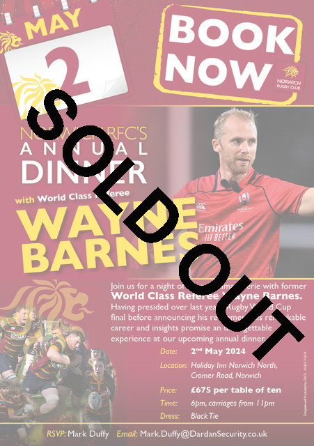 We are pleased to announce that our Annual Dinner is sold out. Thank you to all those that have committed to come, it's sure to be a great night. See you there.