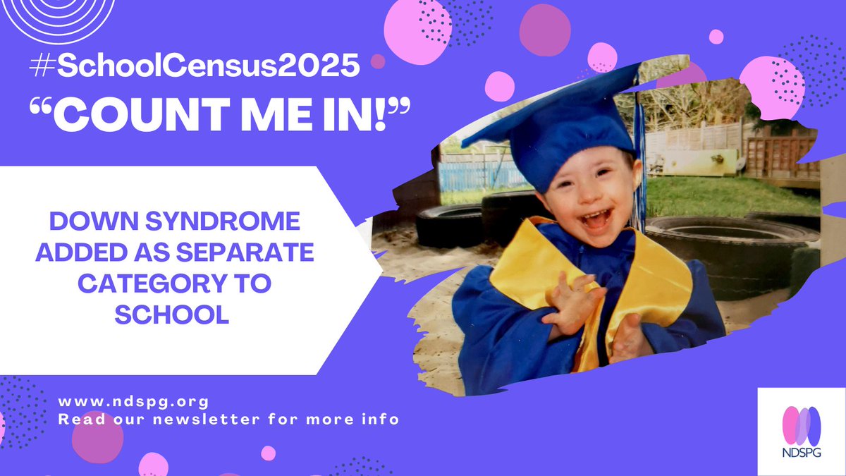 Count us in! Great news that Down syndrome will be included in the School Census from Jan ’25. Find out more here: shorturl.at/deq34 #SchoolCensus2025 #CountMeIn #DownSyndromeAct @portsmouthdsa @NDSPolicyGroup @liamfox @GillianKeegan @mariacaulfield @educationgovuk
