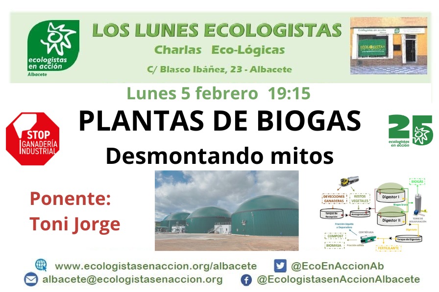 Retomamos los Lunes Ecologistas 🌱✊ con una charla muy actual sobre #biogas de nuestro compañero de <a href="/acem_manchuela/">ACEM</a> Toni Jorge.

Os vemos el Lunes 5 📆 a las 19:15, en el local Ecologistas AB maps.app.goo.gl/ASj3aPohUy9wvn…