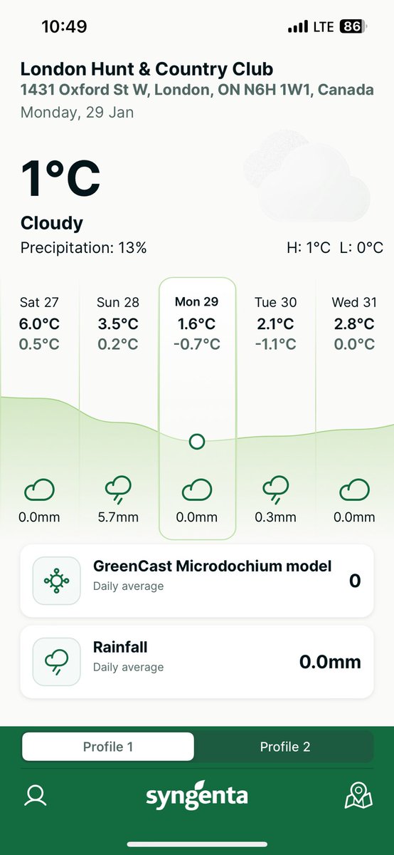 mleggturf's tweet photo. 🇨🇦Winter can be so sporadic 🎢 The days of turning down your Agronomic radar over ❄️seem to be fleeting. For those away at #GCSAAConference this week, it’s comforting to have key weather/agronomic metrics, at a glance, the help manage remotly #Turfadvisor @SyngentaTurfCA https://t.co/AmqwgyZTi4