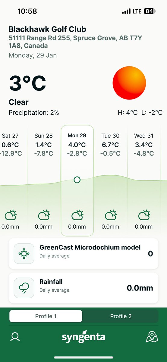 mleggturf's tweet photo. 🇨🇦Winter can be so sporadic 🎢 The days of turning down your Agronomic radar over ❄️seem to be fleeting. For those away at #GCSAAConference this week, it’s comforting to have key weather/agronomic metrics, at a glance, the help manage remotly #Turfadvisor @SyngentaTurfCA https://t.co/AmqwgyZTi4