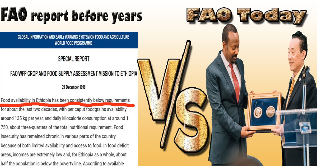 The reports of FAO had changed in the period of #Abiy_Ahmed.
#Fast_Growing_Economy 
#No_More_Landlocked 
#Abiy_Ahmed
