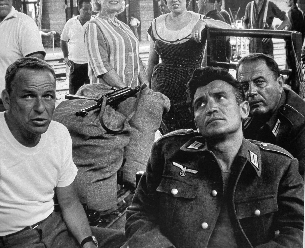 ajnphotoart's tweet photo. Remembering Dick Bakalyan on his birthday with photos from the set of Von Ryan's Express with his pals, Frank Sinatra, Brad Dexter and Jilly Rizzo. @NancySinatra #FrankSinatra #DickBakalyan #RichardBakalyan #VonRyansExpress https://t.co/esHB3RiZBn