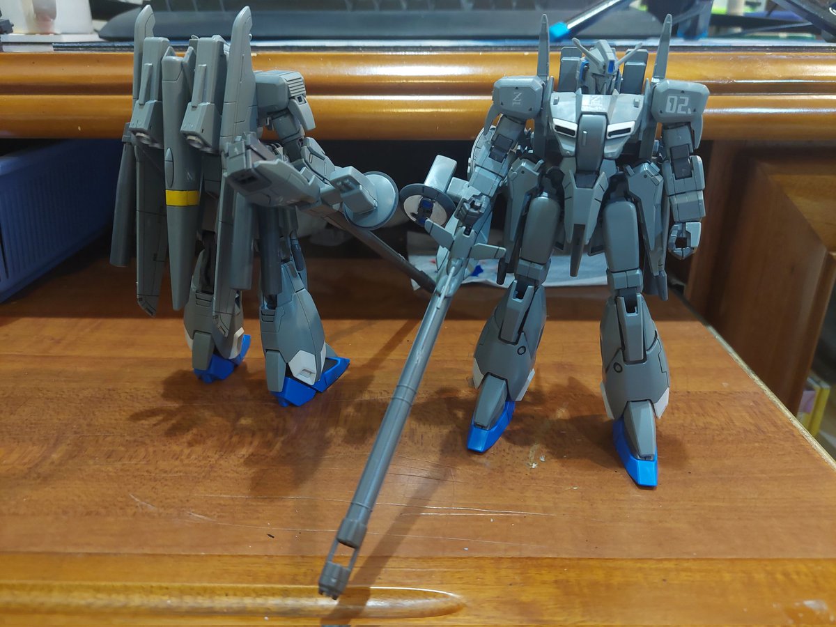 Zssa_Alton's tweet photo. HGUC Zeta Plus C1 完成

鋼彈前哨戰中的炮擊型機體，難得收到的東西；之後跟A1組編隊w

這兩架作為二號機跟三號機；RNP隊標誌就不貼了，跟A1搭不上

還有WR形態給我一種編隊殺手跟F14混合的感覺，帥

#台V #台灣Vtuber #男V #ガンプラ #之沙的模型櫃 #ZetaPlusC1 #ZetaPlus #Ｚプラス #ゼータプラス https://t.co/qHBCKz4JCm
