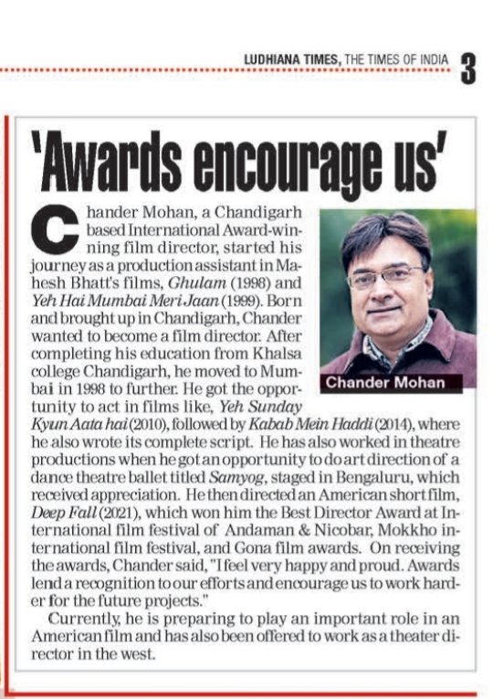 Chander98007032's tweet photo. My interview in #Thetimesofindia https://t.co/0EEui2WeRV