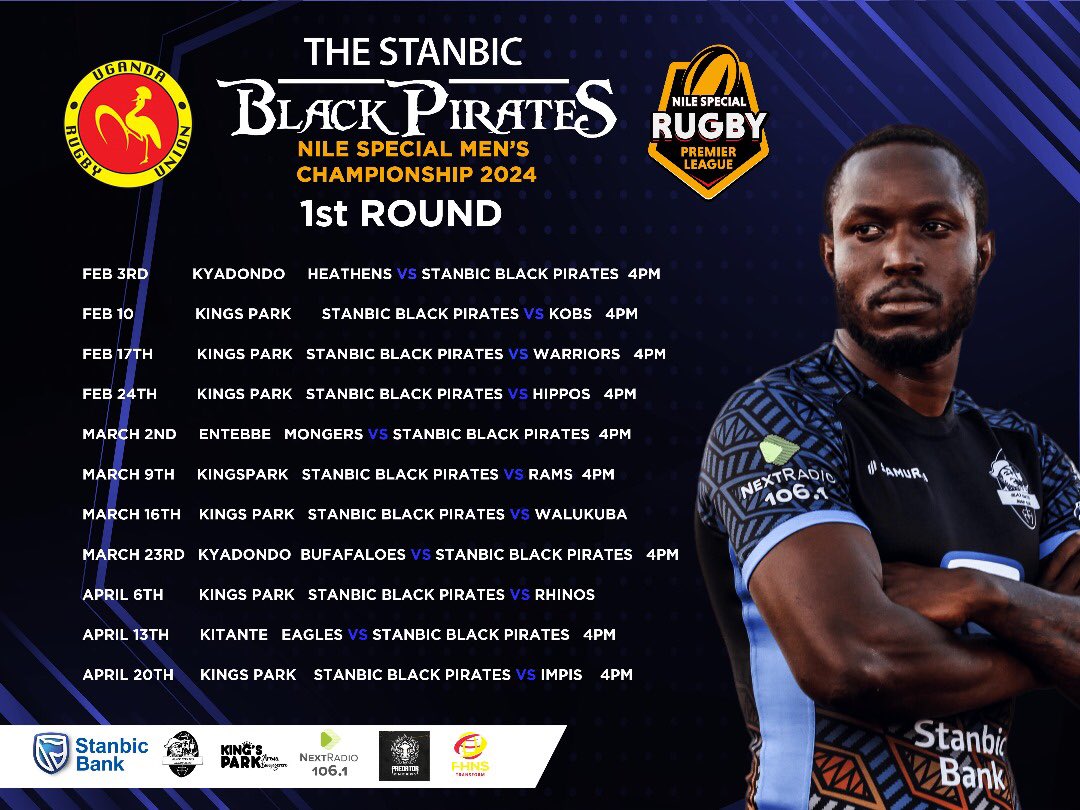 The ship is sea-worthy and the Stanbic Black Pirates are set to show dominance over their opponents at Sea.🏴‍☠️☠️🏴‍☠️ But first, we take a trip to @KyadondoClub this Saturday at 4:00pm to take on the Platinum Credit @HeathensRFC 🔥🔥🏉🏉 #PiratesStrong #NileSpecialRugby
